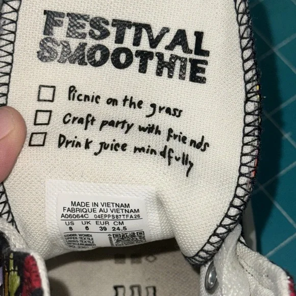 Converse Black Fruit Festival Smoothie Hi Top Move Platform Chuck Taylors Size 8 - Picture 9 of 16